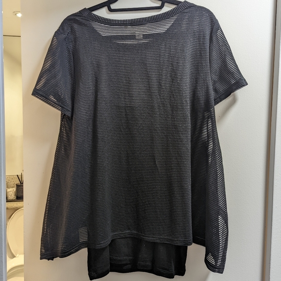 BNWT Pure DKNY Layered 2 in 1 Shirt w/ Sheer Striped Tee & Tank - Sz M - Picture 5 of 5